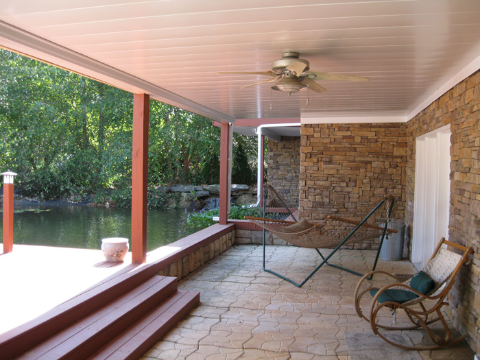 Under Decking Porch Rain Carrying System